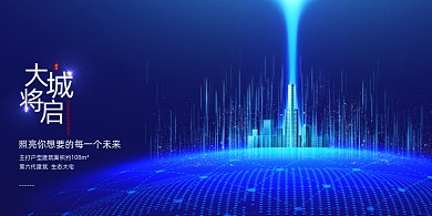 简约大城将启房地产展板