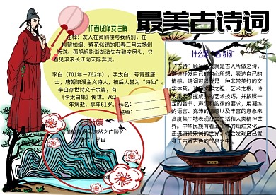 最美古诗词赏析小报古风手抄报