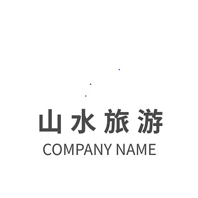 蓝色绿色山水旅游图形logo