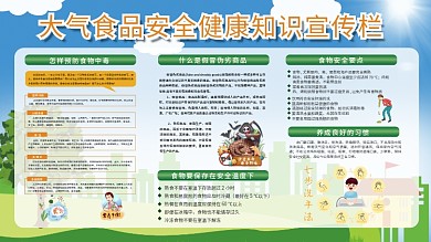 简约大气食品安全健康知识宣传栏