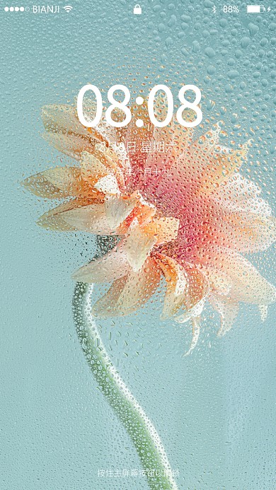 文艺小清新花水滴手机壁纸