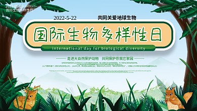 原创国际生物多样性日环境保护宣传展板