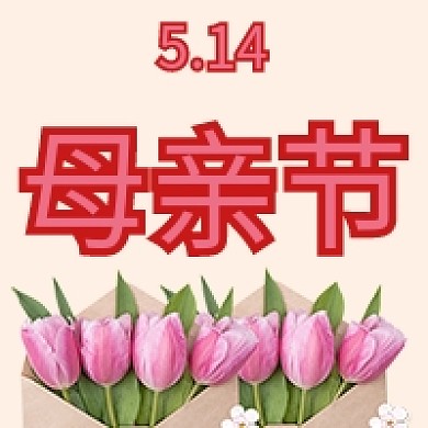 简约花卉母亲节粉色公众号次图