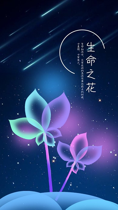 生命之花唯美星空手机配图
