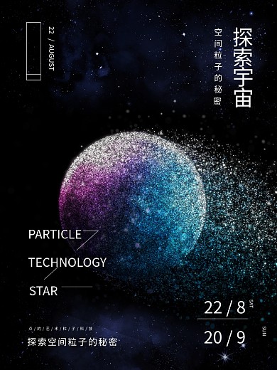 宇宙粒子科技海报点的艺术