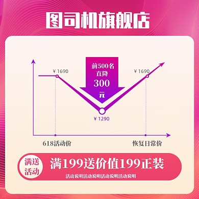 618店铺降价价格曲线促销优惠活动主图