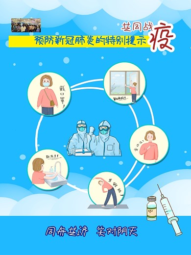 预防新冠病毒肺炎洗手通风带口罩段练提示