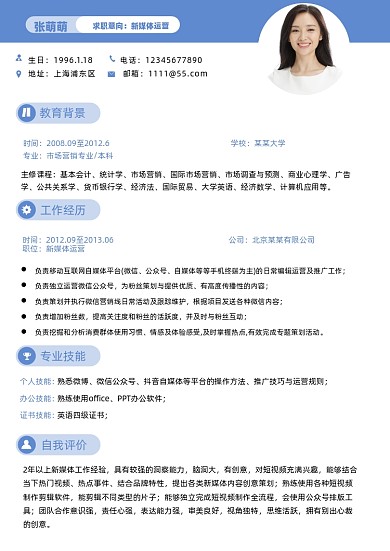 简洁大气留学生简历