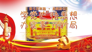 不忘初心党史学习教育红色党建展板背景素材