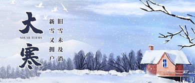 大寒雪白色温馨公众号首图