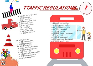 英语小报交通规则口语英文手抄报小报模板