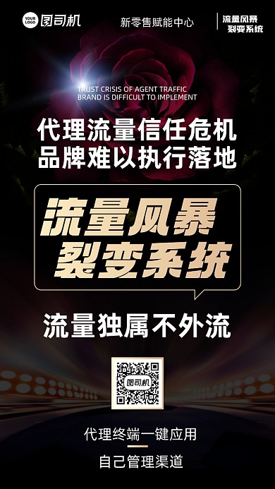 代理流量风暴裂变微商招募手机海报