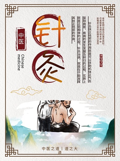 原创中医养生保健系列展板海报