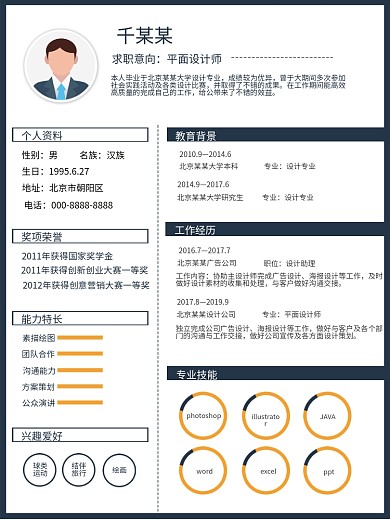 简约个人应聘简历模板