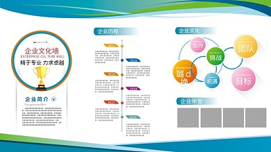 企业文化展板文化墙简约大气
