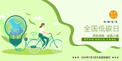 简约卡通创意全国低碳日展板