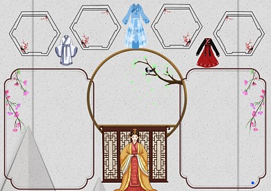 汉朝服饰汉服小报手抄报模板版面设计