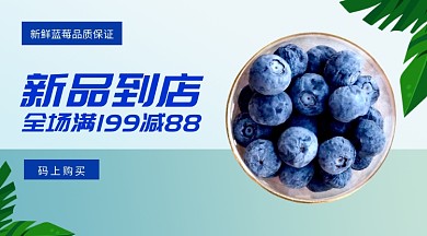 新品到店水果手机横版海报