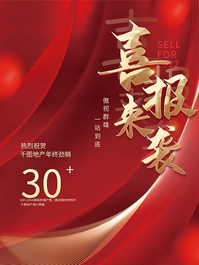 创意喜庆公司企业年度销售喜报战报海报