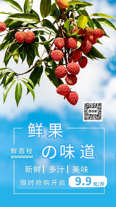 鲜荔枝手机海报