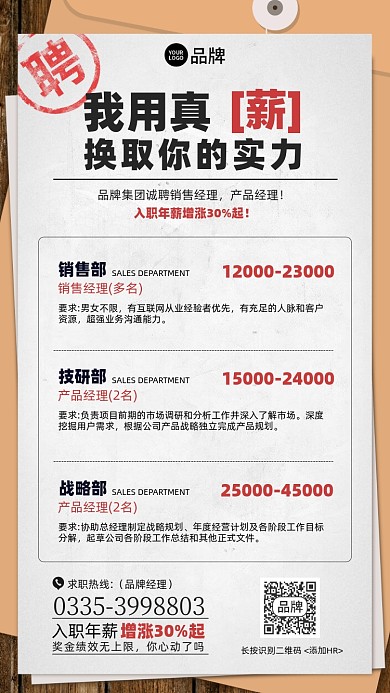 招聘诚聘简约摄影图海报