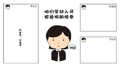 黑白卡通拒绝内卷打工人电脑分区壁纸