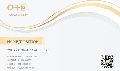 个人现代线条简约企业商务白金名片