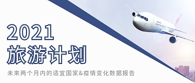 航空公司飞机蓝白色简约公众号首图