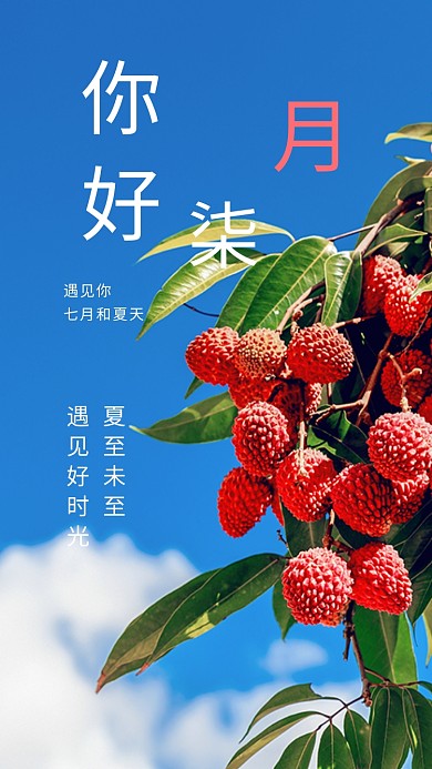 七月夏天文艺简约宣传海报