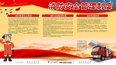 蓝色消防安全制度牌图片