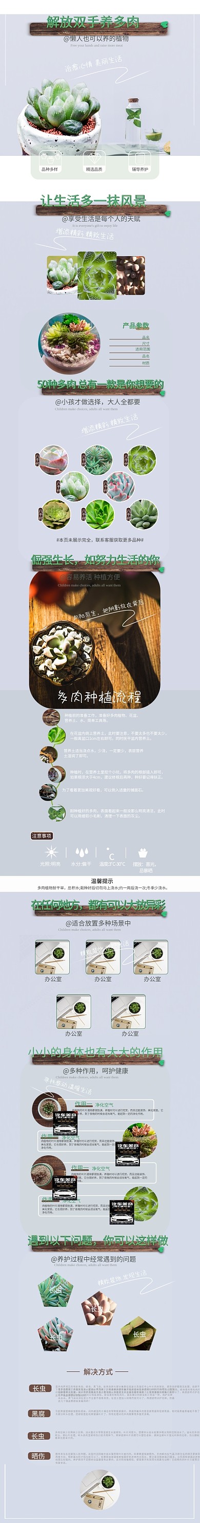 多肉详情页小清新风格