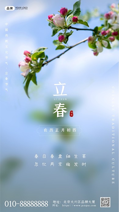 传统节气立春宣传摄影图海报