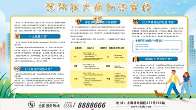简约扁平小清新狂犬病预防科普知识医疗展板