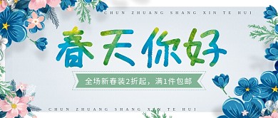 春装上新特惠宣传淡绿清新新媒体配图