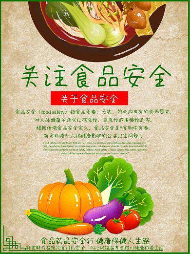关注食品安全宣传海报