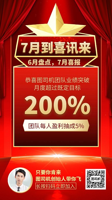 7月喜报手机海报