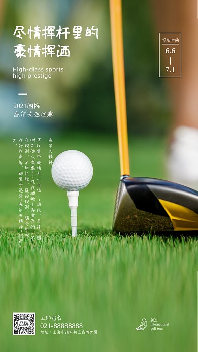 高尔夫巡回赛摄影图海报