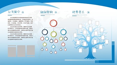 科技公司企业文化墙展板蓝色简约大气