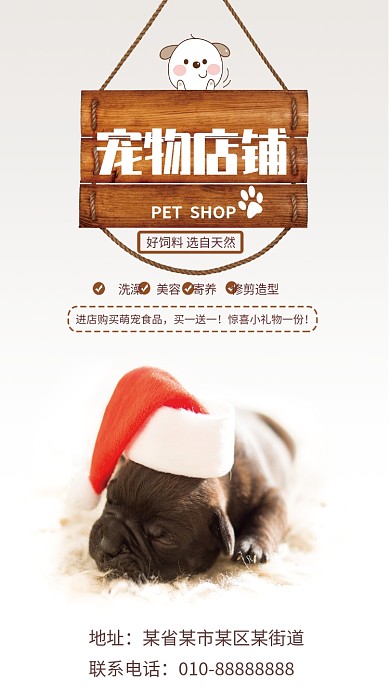 宠物店铺手机海报