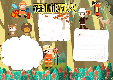 森林防火安全教育手抄报版面设计模板