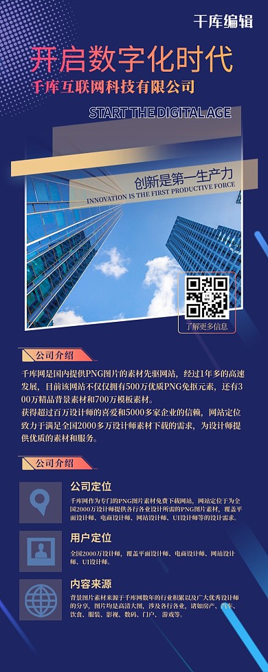 科技长图几何紫色商务营销长图