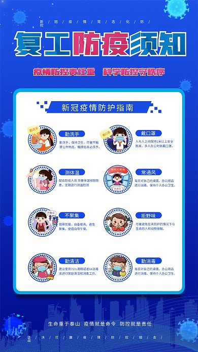 疫情防控海报指南宣传海报