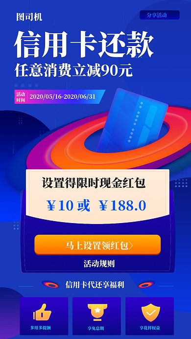 信用卡还款优惠活动手机海报