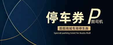 深蓝色创意停车券