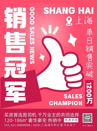 销售喜报红色创意几何印刷海报 销售喜报红色创意几何印刷海报