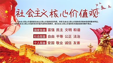 党建海报党建展板社会主义核心价值观