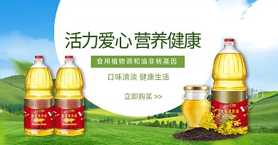 活力爱心营养调和油促销海报