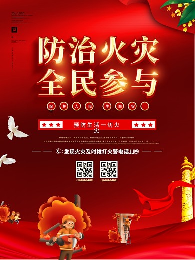酒店系列防火防灾安全隐患宣传海报