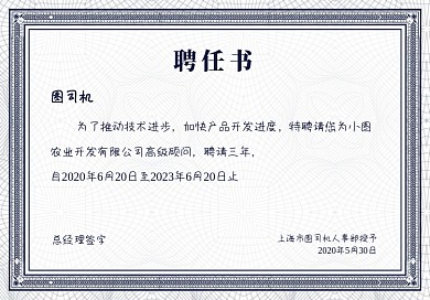 蓝色欧式底纹聘任书