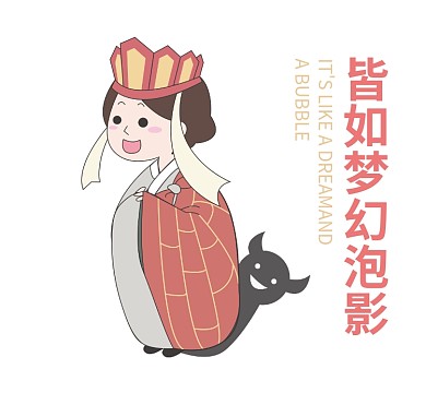 佛系唐僧白色卡通泡影朋友圈封面